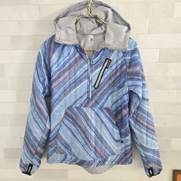 Burton Cabin Women's Reversible Insulated Nylon Quilted Pullover Blue Gray Small - Picture 1 of 9